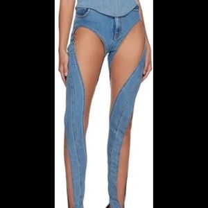 Mugler Spiral Mesh Jeans